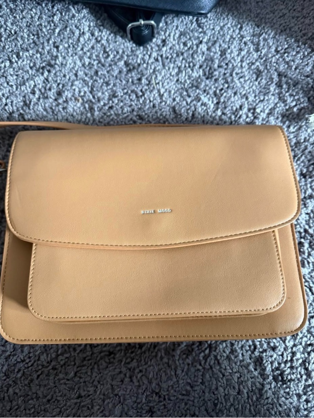 Structured Tan Crossbody Bag - Minimal Leather Shoulder Purse